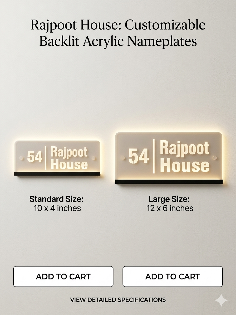 Transparent Engraved LED Outdoor Home Plate