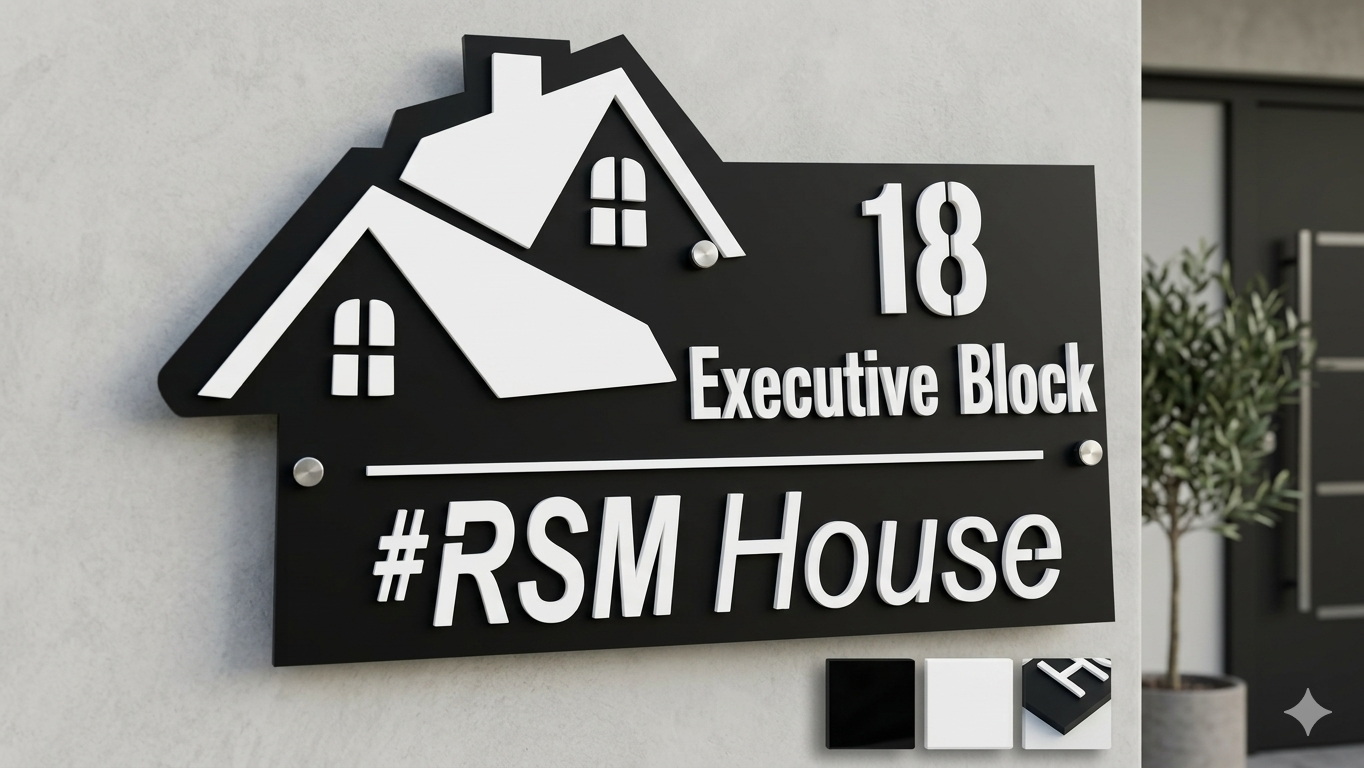 Elegant Modern Outdoor Nameplate