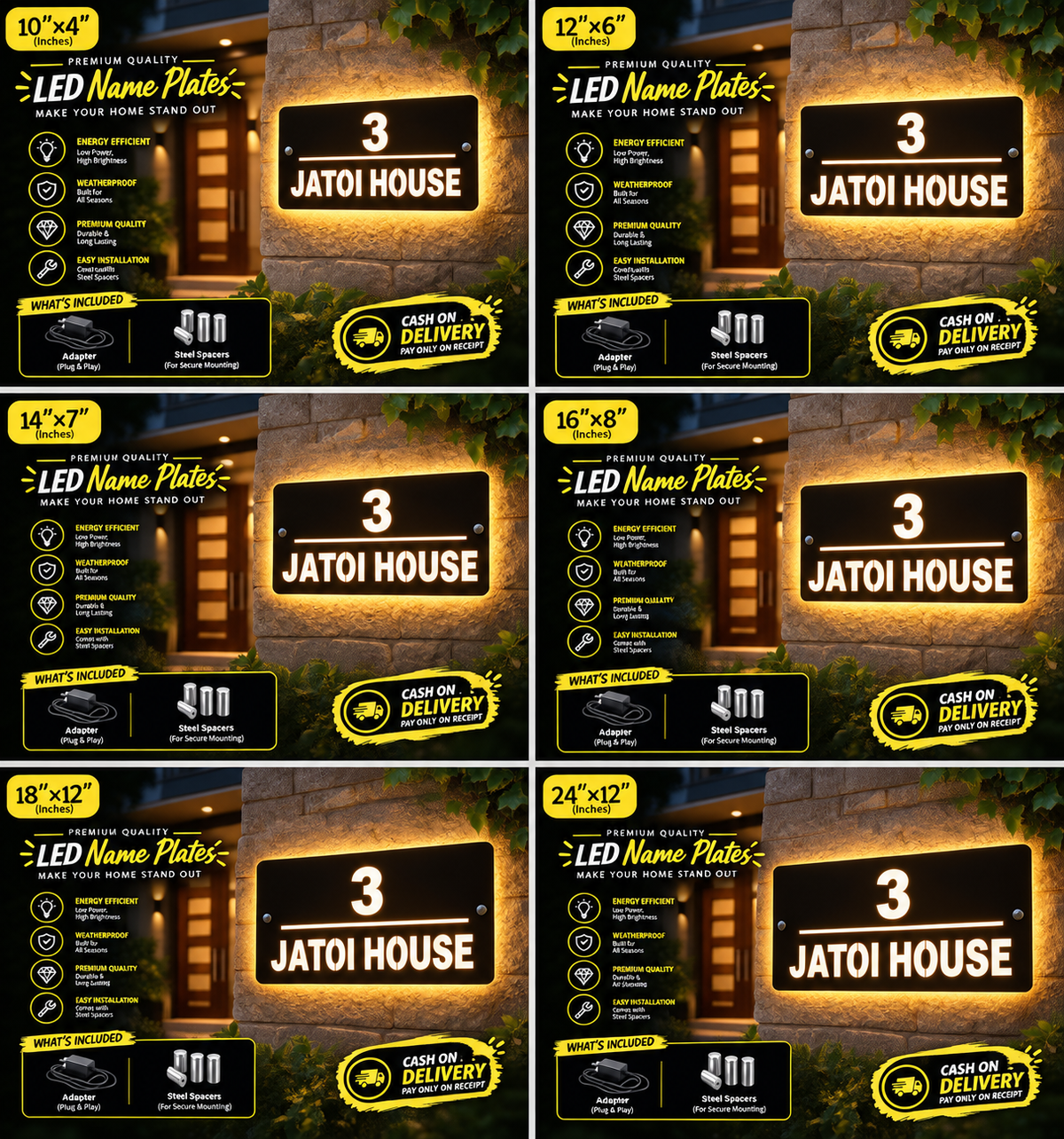 Rectangle LED Name Plate