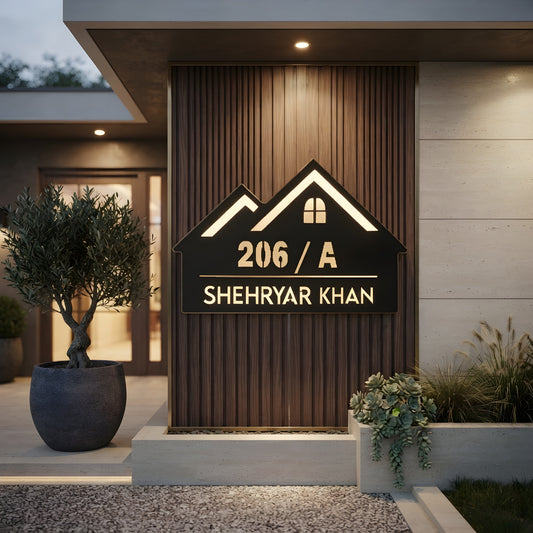 HUT SHAPED LED Glow Nameplate