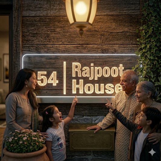 Transparent Engraved LED Outdoor Home Plate