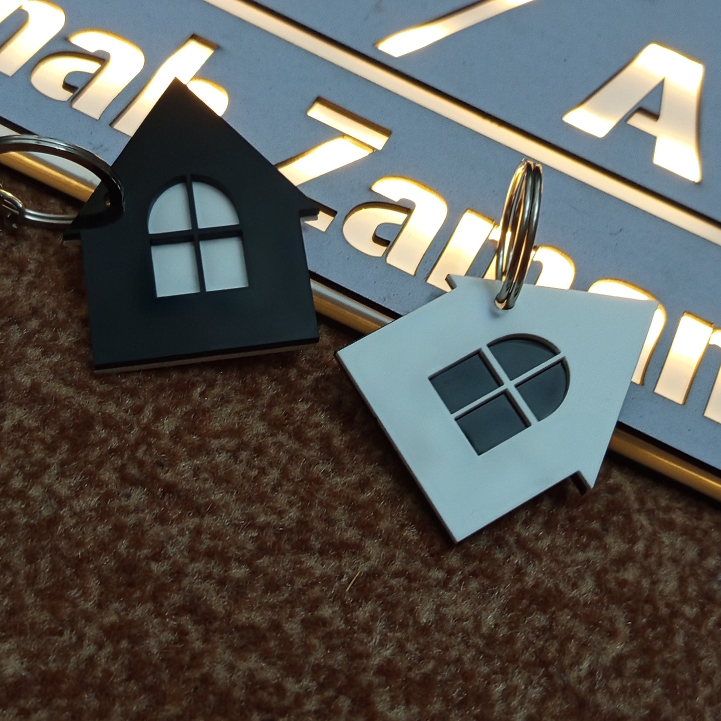 Custom Home Shaped ( Name Keychains )