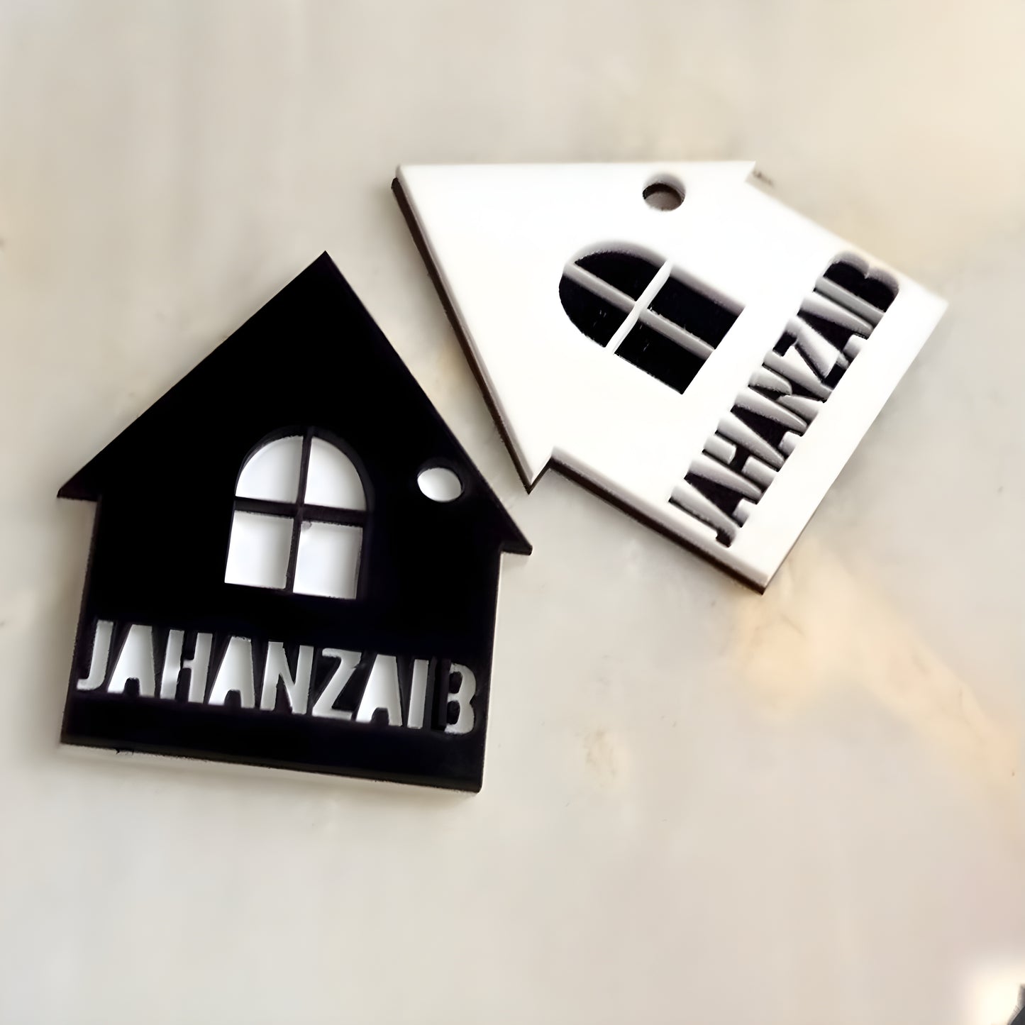 Custom Home Shaped ( Name Keychains )