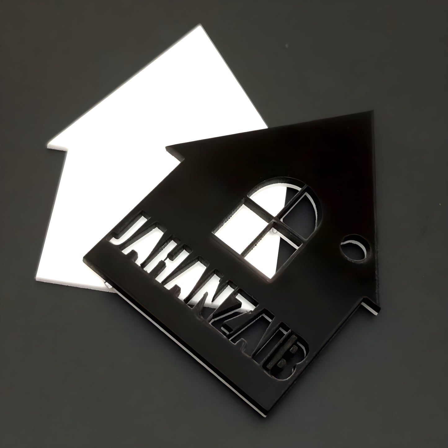 Custom Home Shaped ( Name Keychains )