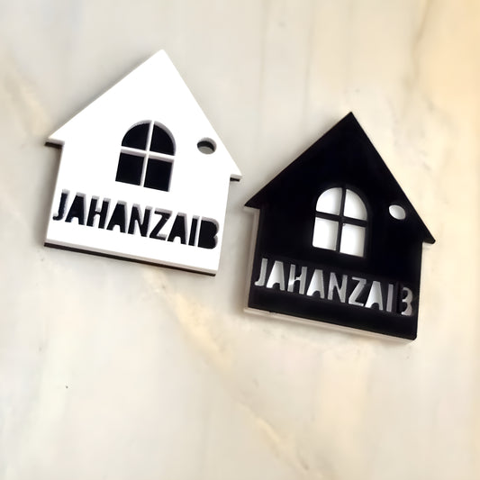 Custom Home Shaped ( Name Keychains )