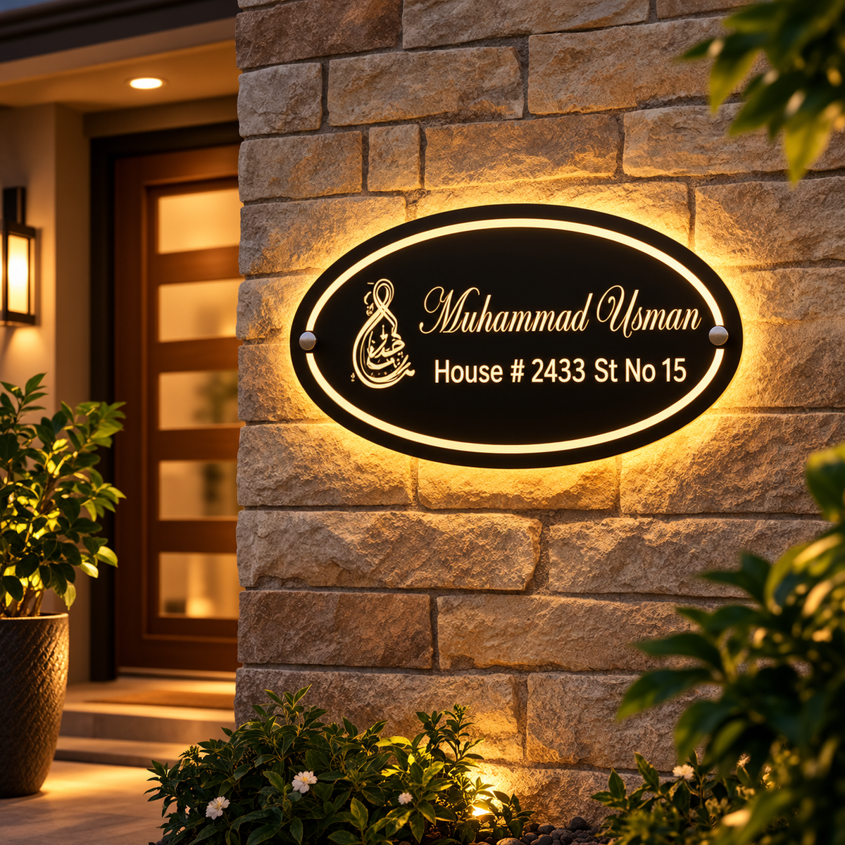 Oval Shaped Classic Custom LED Outdoor Home Plate