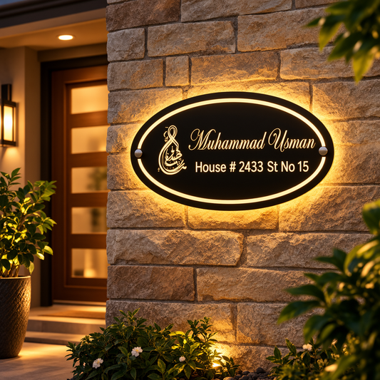 Oval Shaped Classic Custom LED Outdoor Home Plate