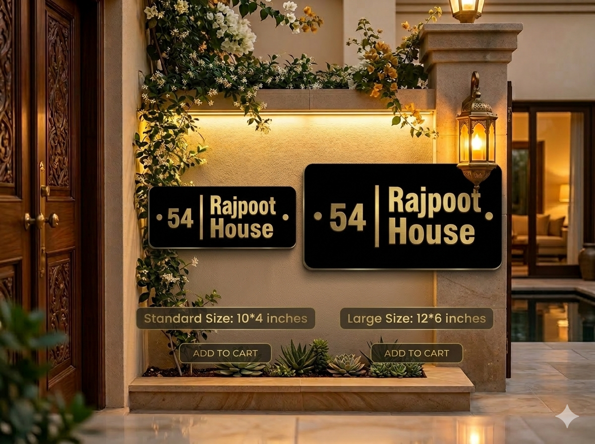 Rectangular  Outdoor Home Plate ( Black Golden)