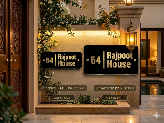 Rectangular  Outdoor Home Plate ( Black Golden)