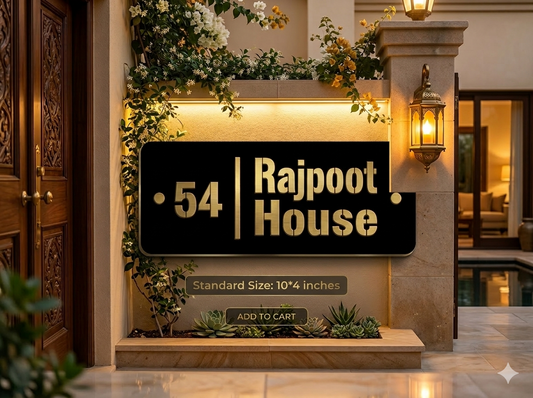 Rectangular  Outdoor Home Plate ( Black Golden)