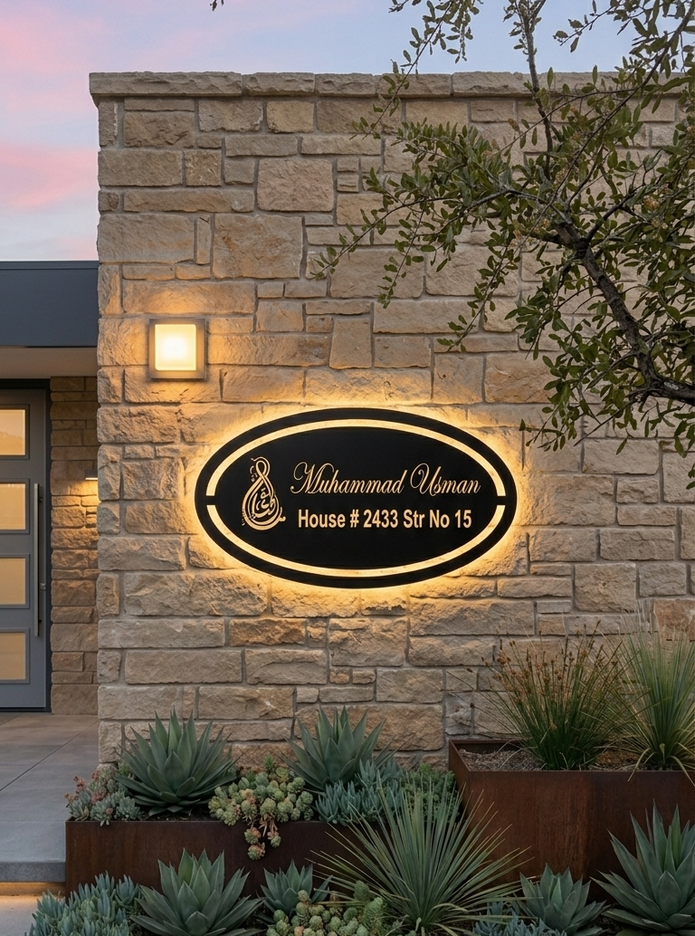 Oval Shaped Classic Custom LED Outdoor Home Plate