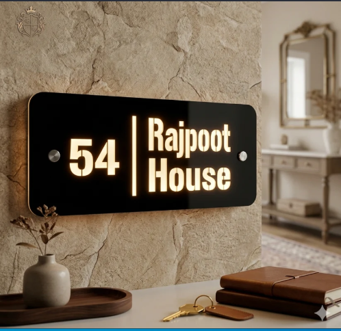 Rectangular  Outdoor Home Plate ( Black Golden)