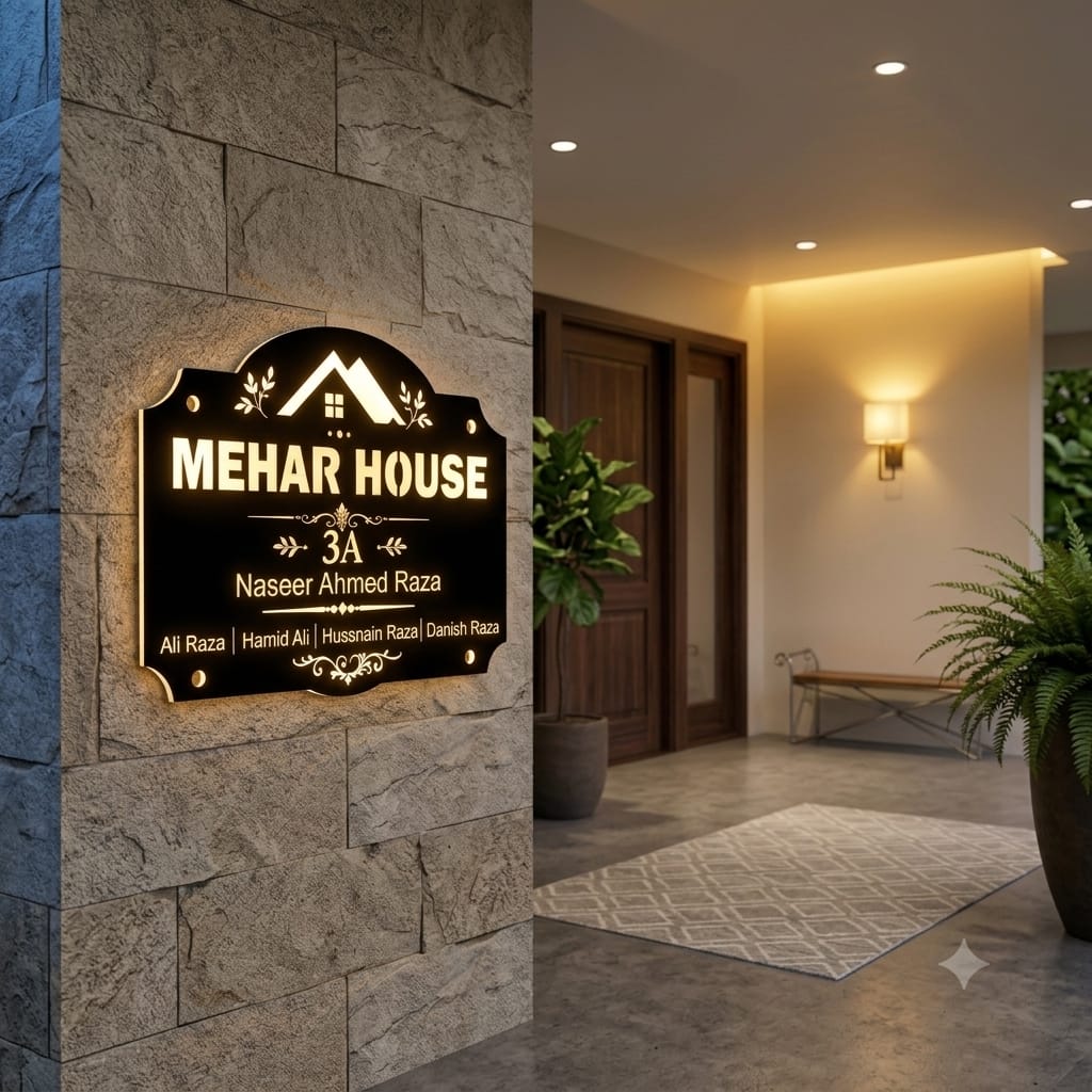 Edge Lit LED Glow Nameplate