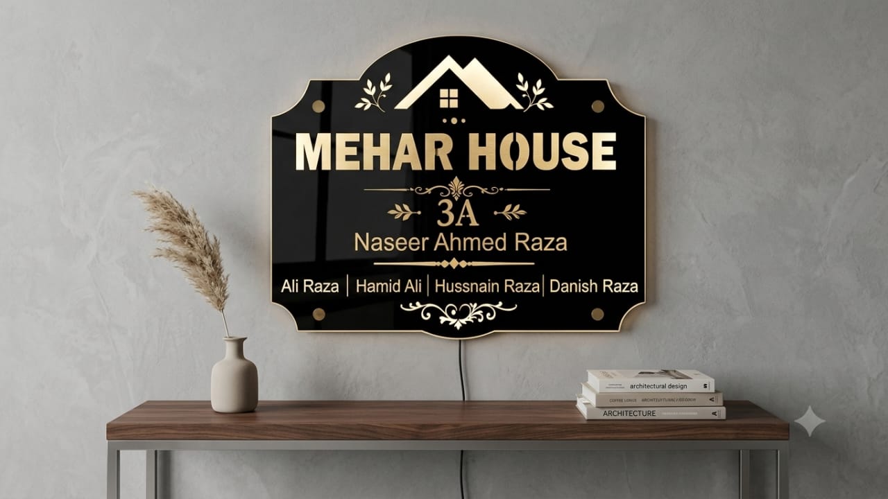 Edge Lit LED Glow Nameplate