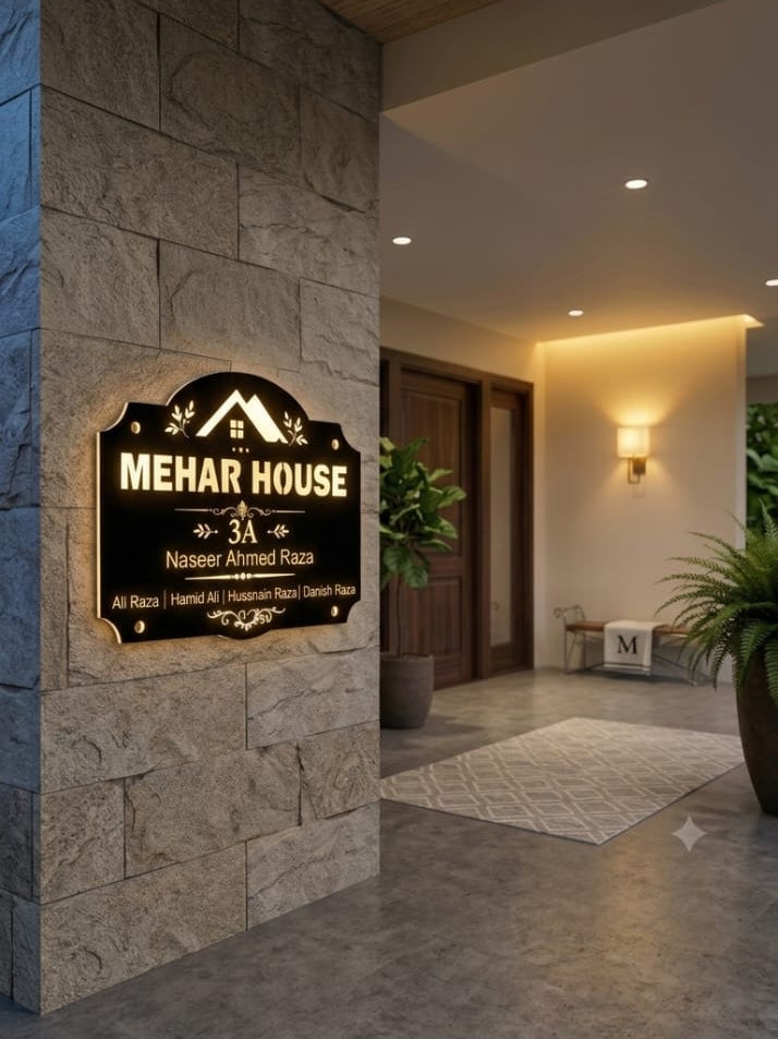 Edge Lit LED Glow Nameplate
