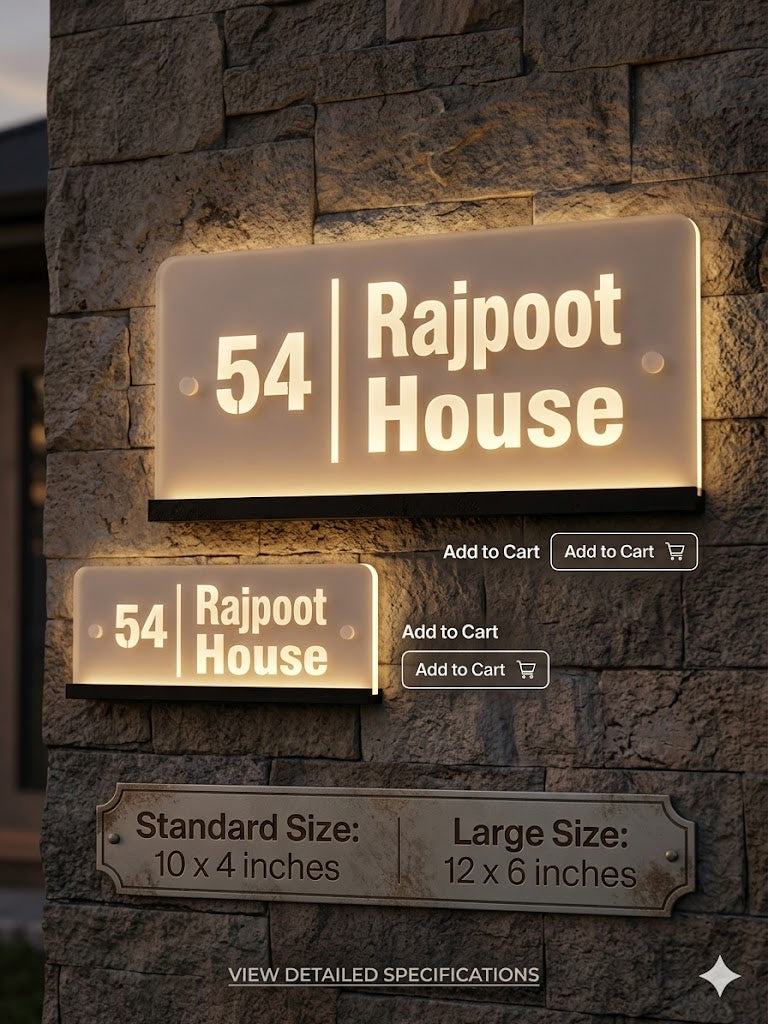 Transparent Engraved LED Outdoor Home Plate